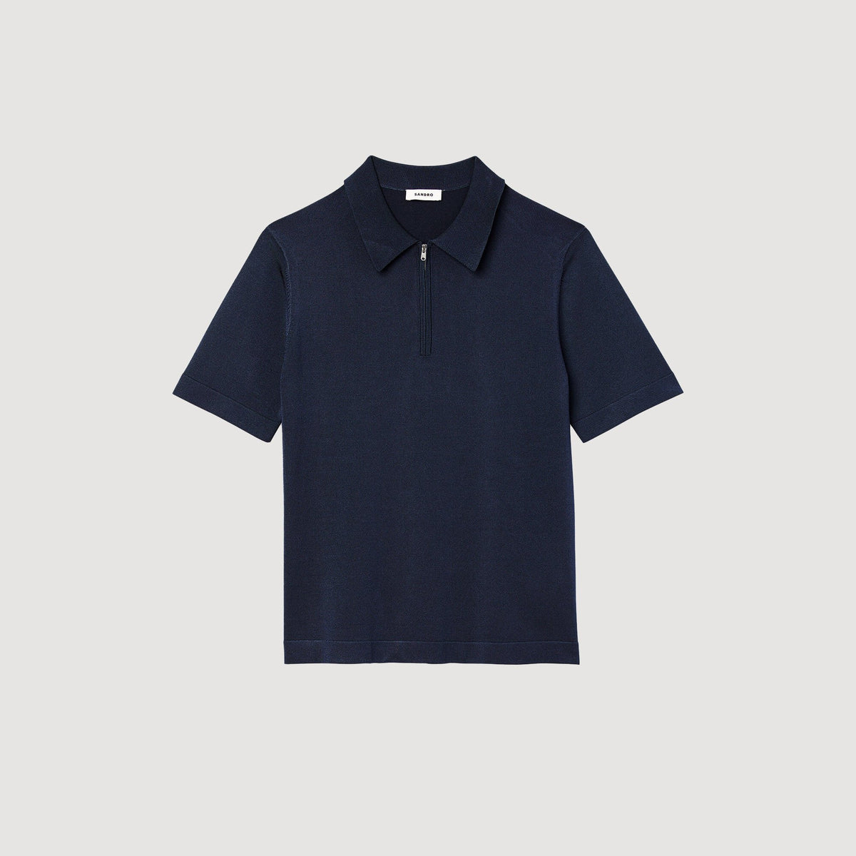 Knitted polo shirt with zip collar | Sandro