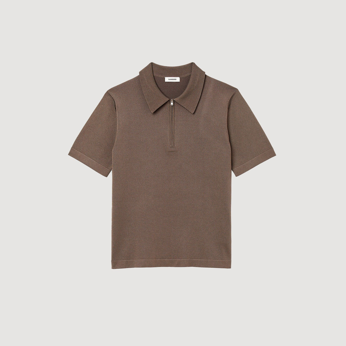Knitted polo shirt with zip collar | Sandro