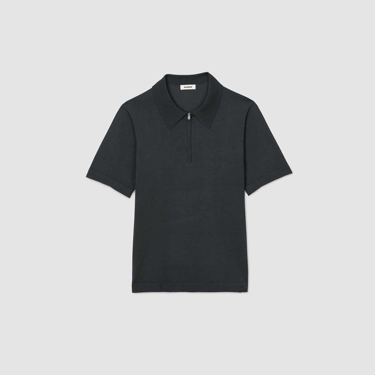 Knitted polo shirt with zip collar | Sandro