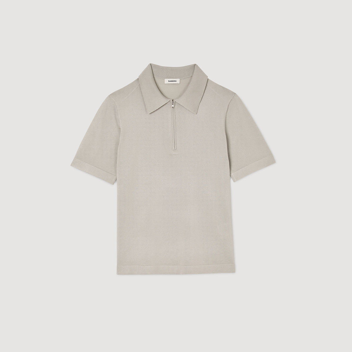 Knitted polo shirt with zip collar | Sandro