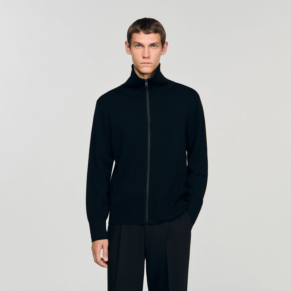 Zip-up wool cardigan | Sandro