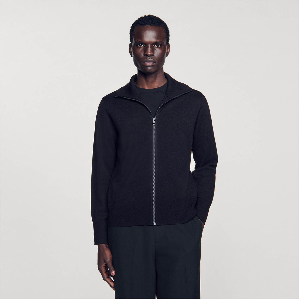 Zip-up wool cardigan | Sandro