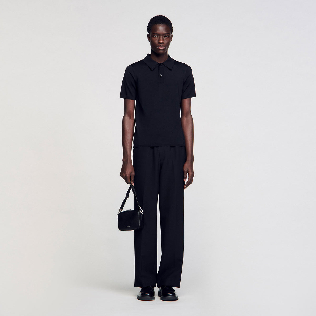 Short-sleeve knitted polo shirt | Sandro