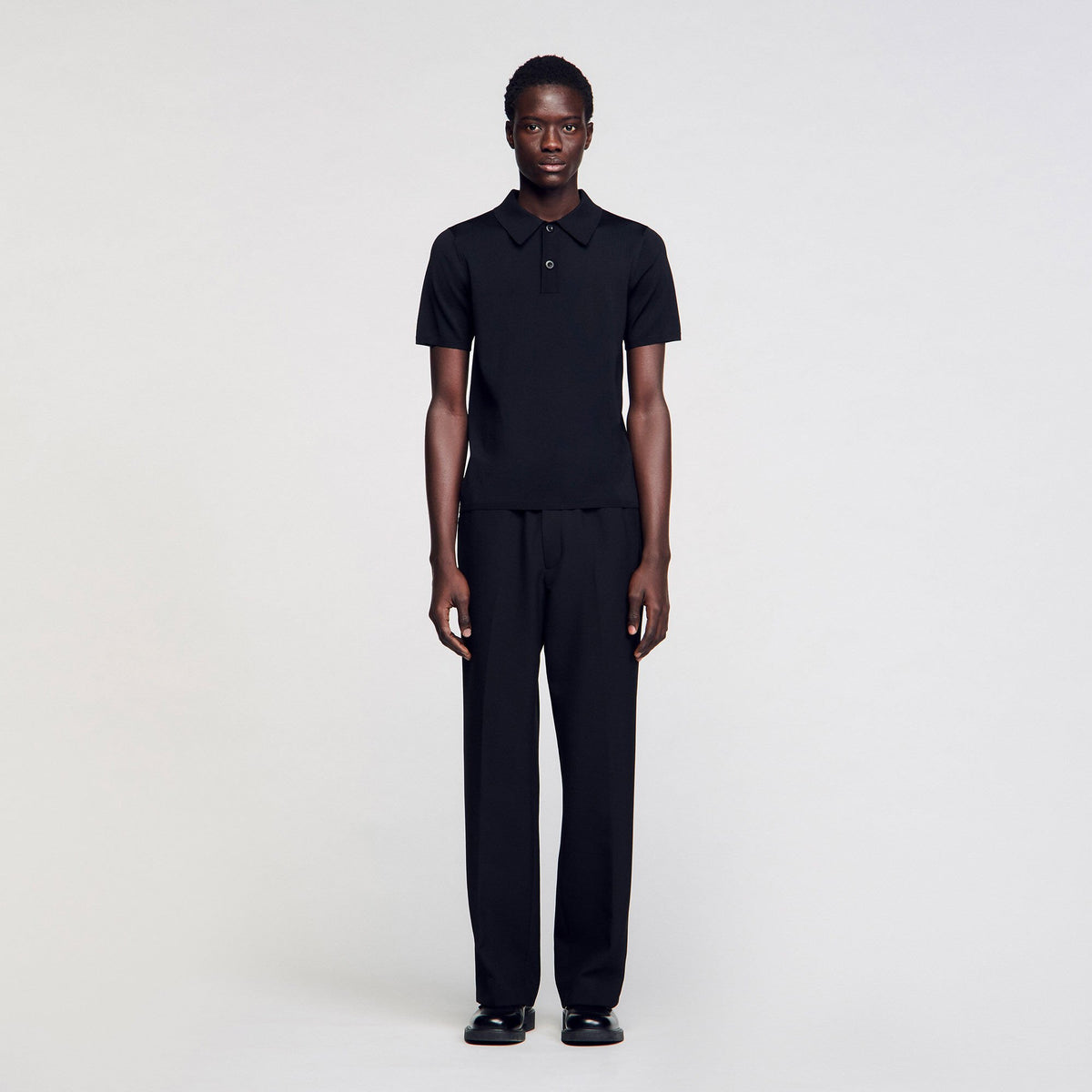 Short-sleeve knitted polo shirt | Sandro