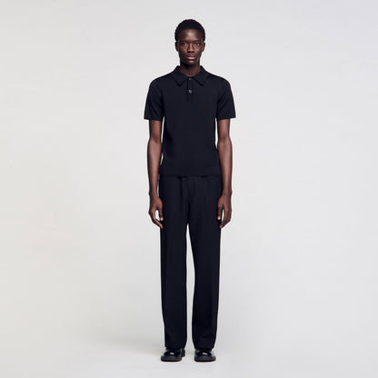 Short-sleeve knitted polo shirt | Sandro