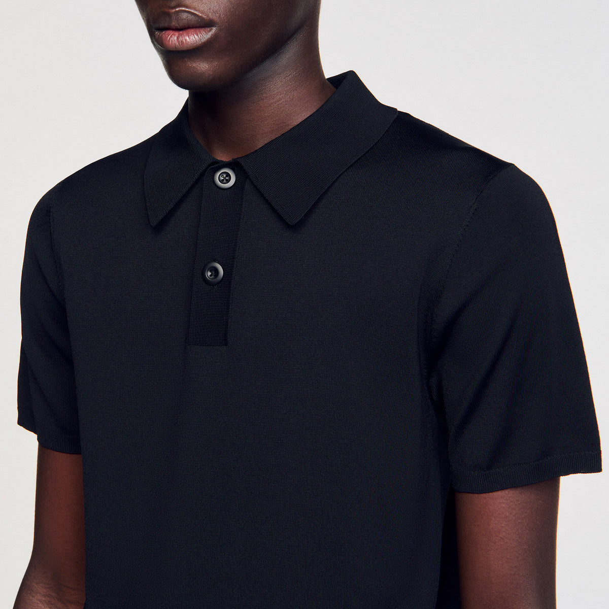 Short-sleeve knitted polo shirt | Sandro