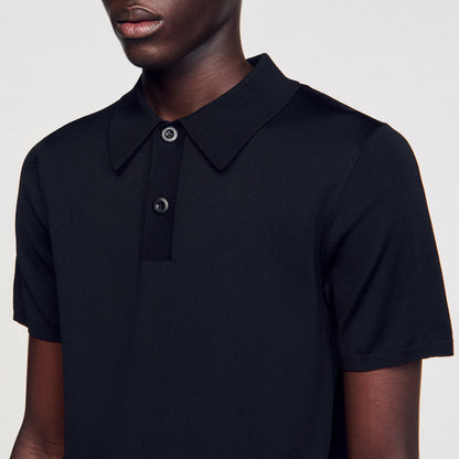 Short-sleeve knitted polo shirt | Sandro