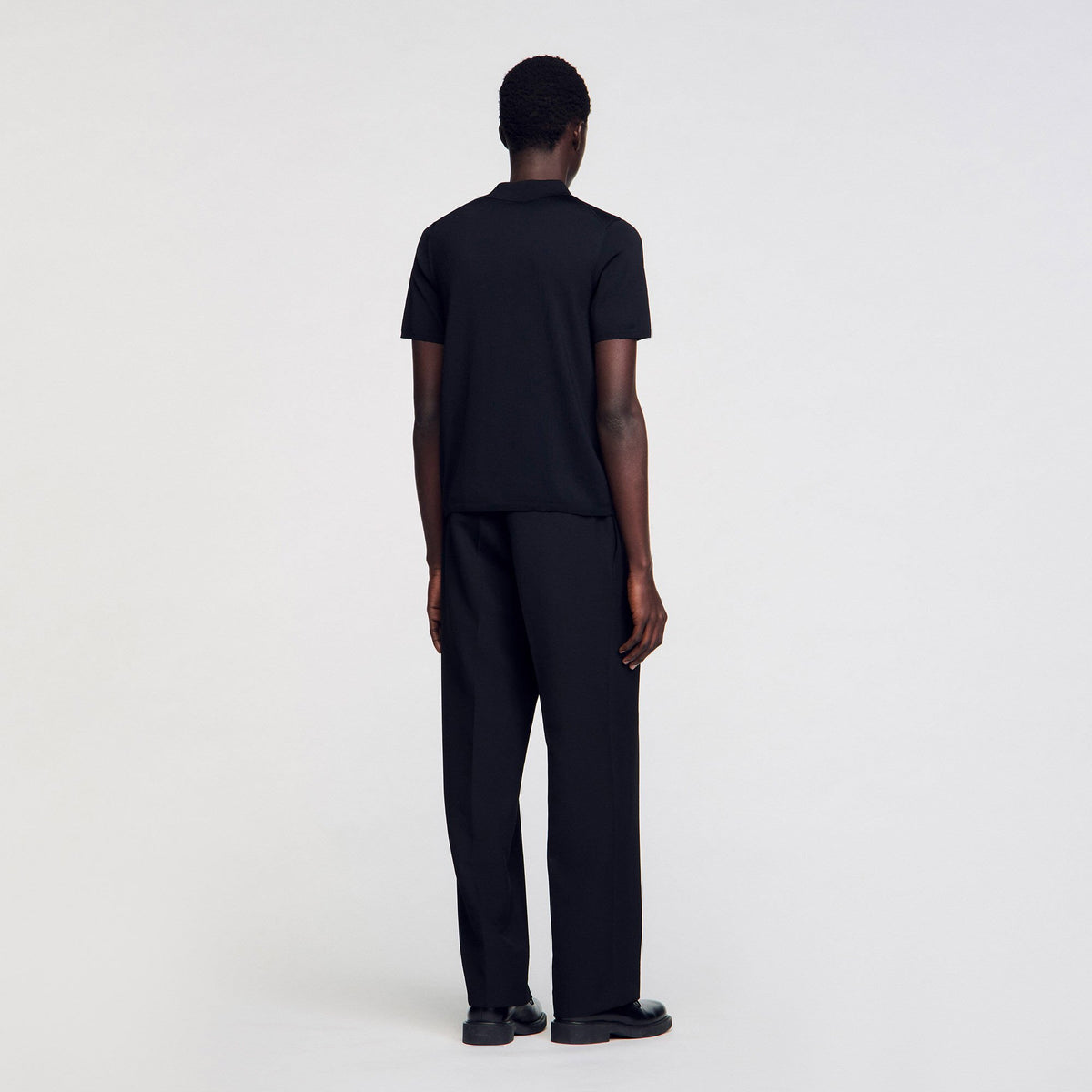 Short-sleeve knitted polo shirt | Sandro