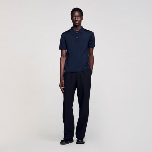 Short-sleeve knitted polo shirt | Sandro
