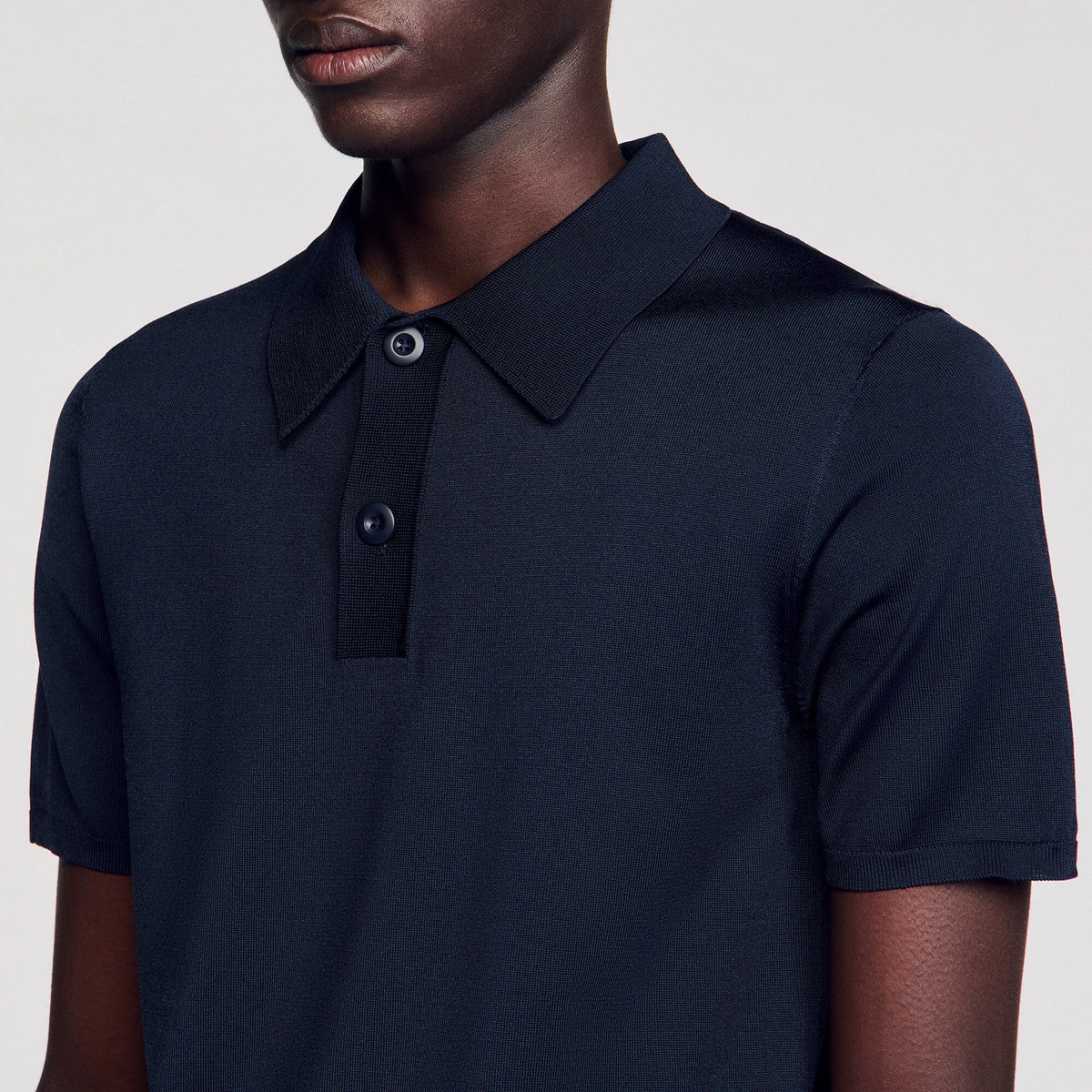 Short-sleeve knitted polo shirt | Sandro