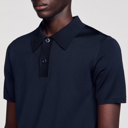 Short-sleeve knitted polo shirt | Sandro