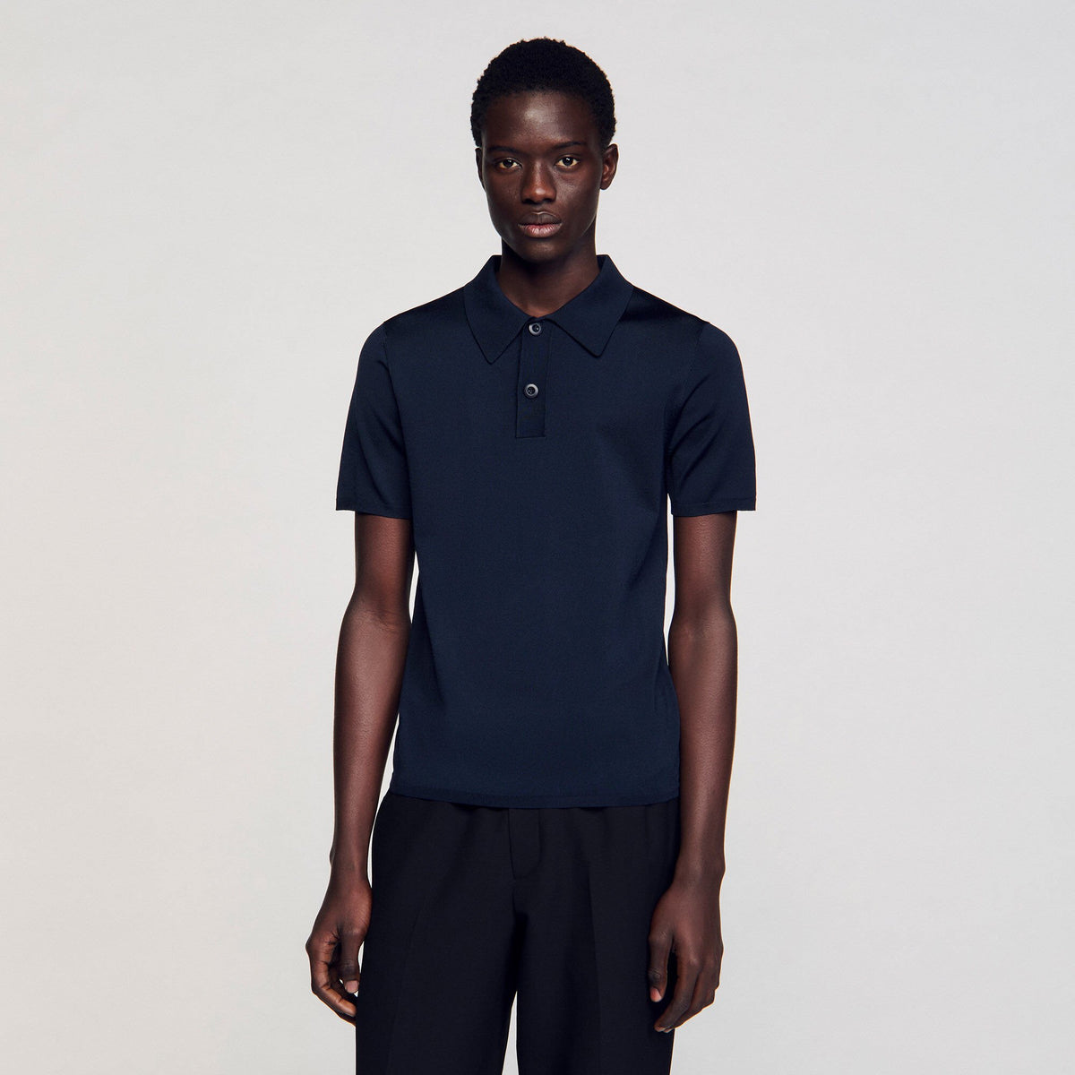 Short-sleeve knitted polo shirt | Sandro