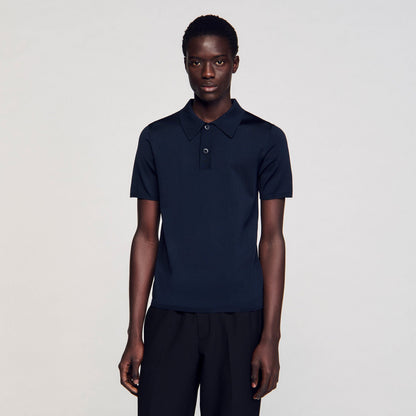 Short-sleeve knitted polo shirt | Sandro