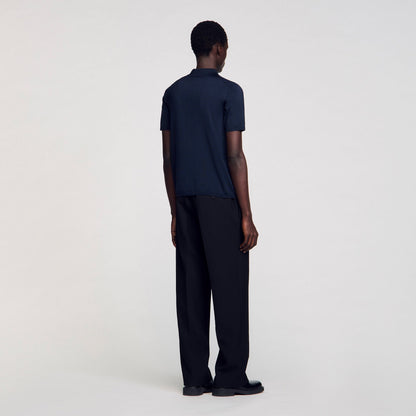 Short-sleeve knitted polo shirt | Sandro