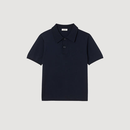 Short-sleeve knitted polo shirt | Sandro