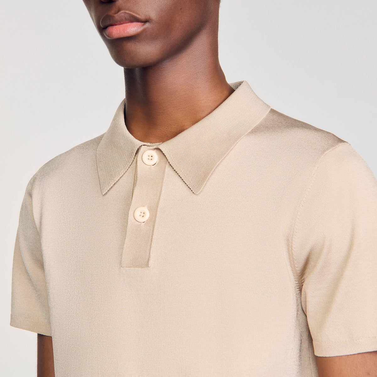 Short-sleeve knitted polo shirt | Sandro