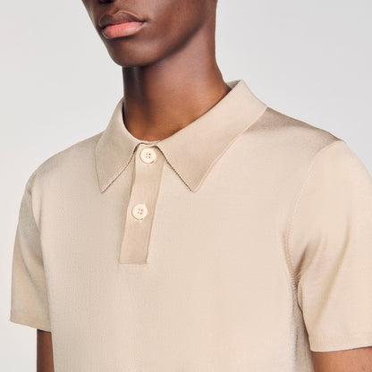 Short-sleeve knitted polo shirt | Sandro