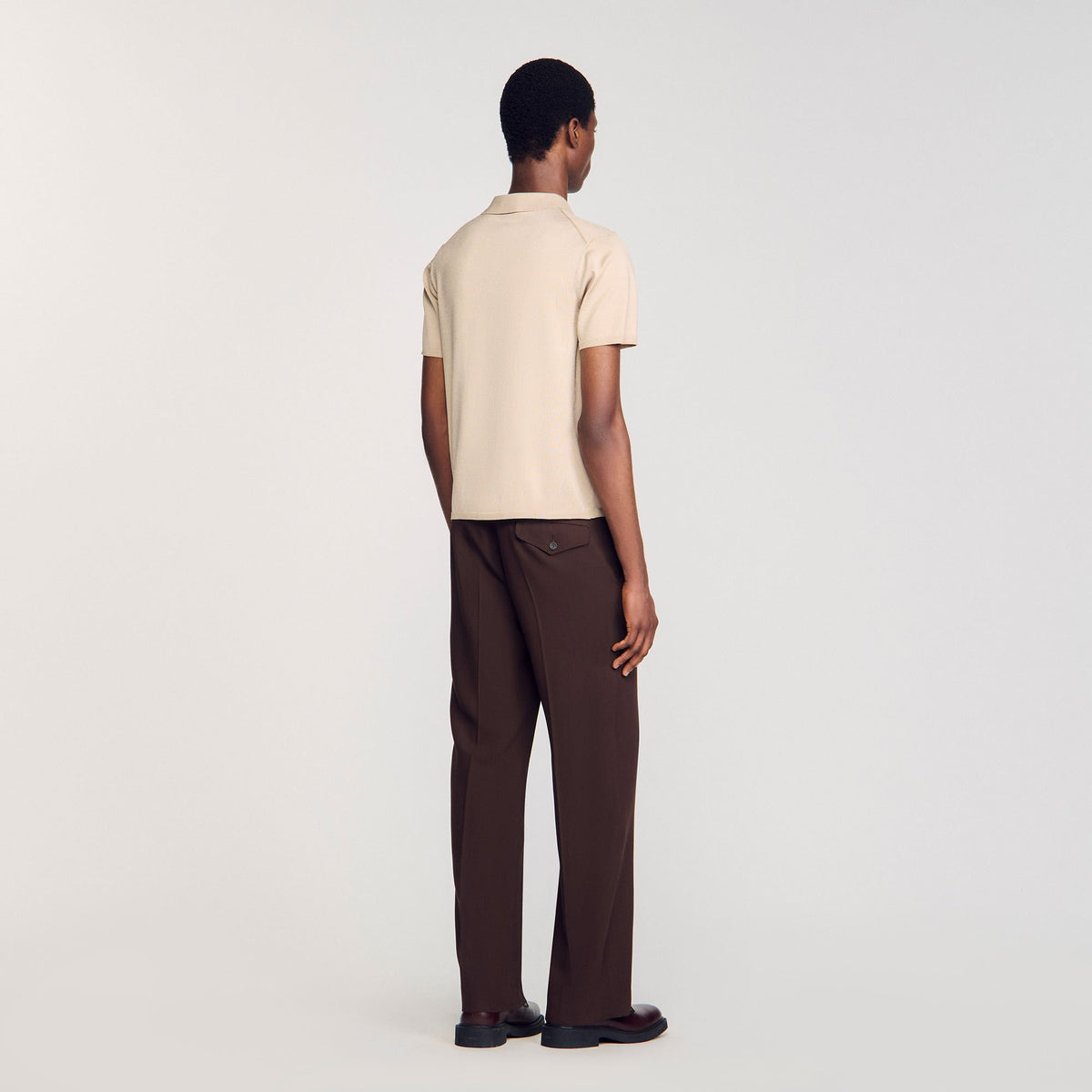 Short-sleeve knitted polo shirt | Sandro
