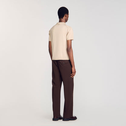 Short-sleeve knitted polo shirt | Sandro