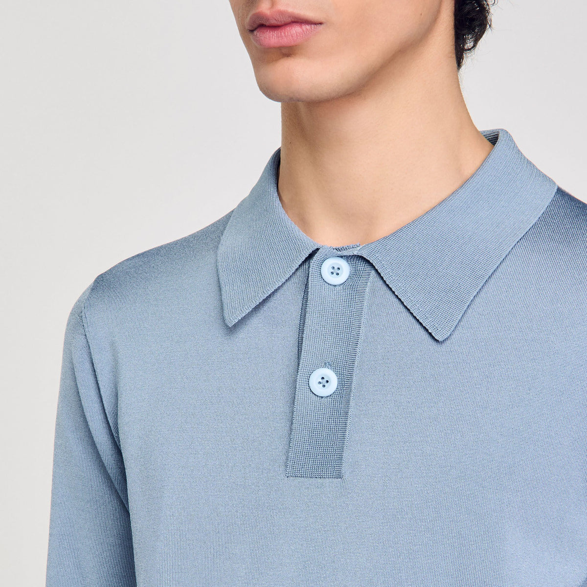 Short-sleeve knitted polo shirt | Sandro