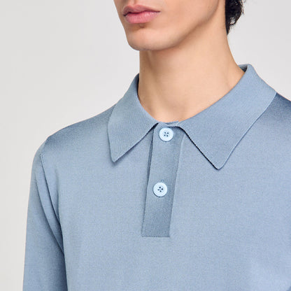 Short-sleeve knitted polo shirt | Sandro