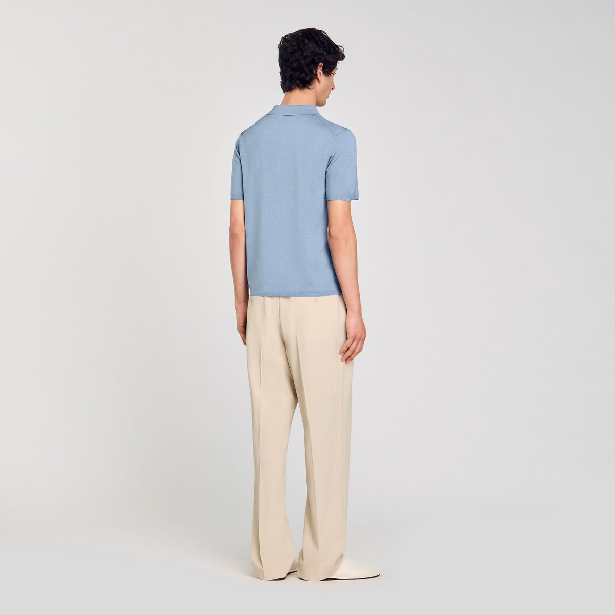 Short-sleeve knitted polo shirt | Sandro