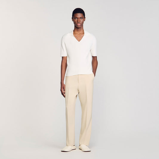 Rib knit polo shirt | Sandro