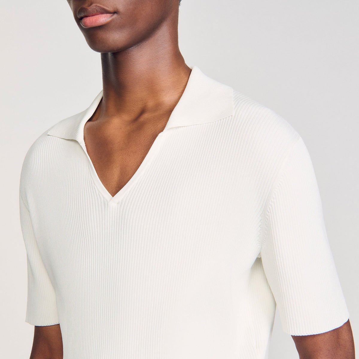 Rib knit polo shirt | Sandro