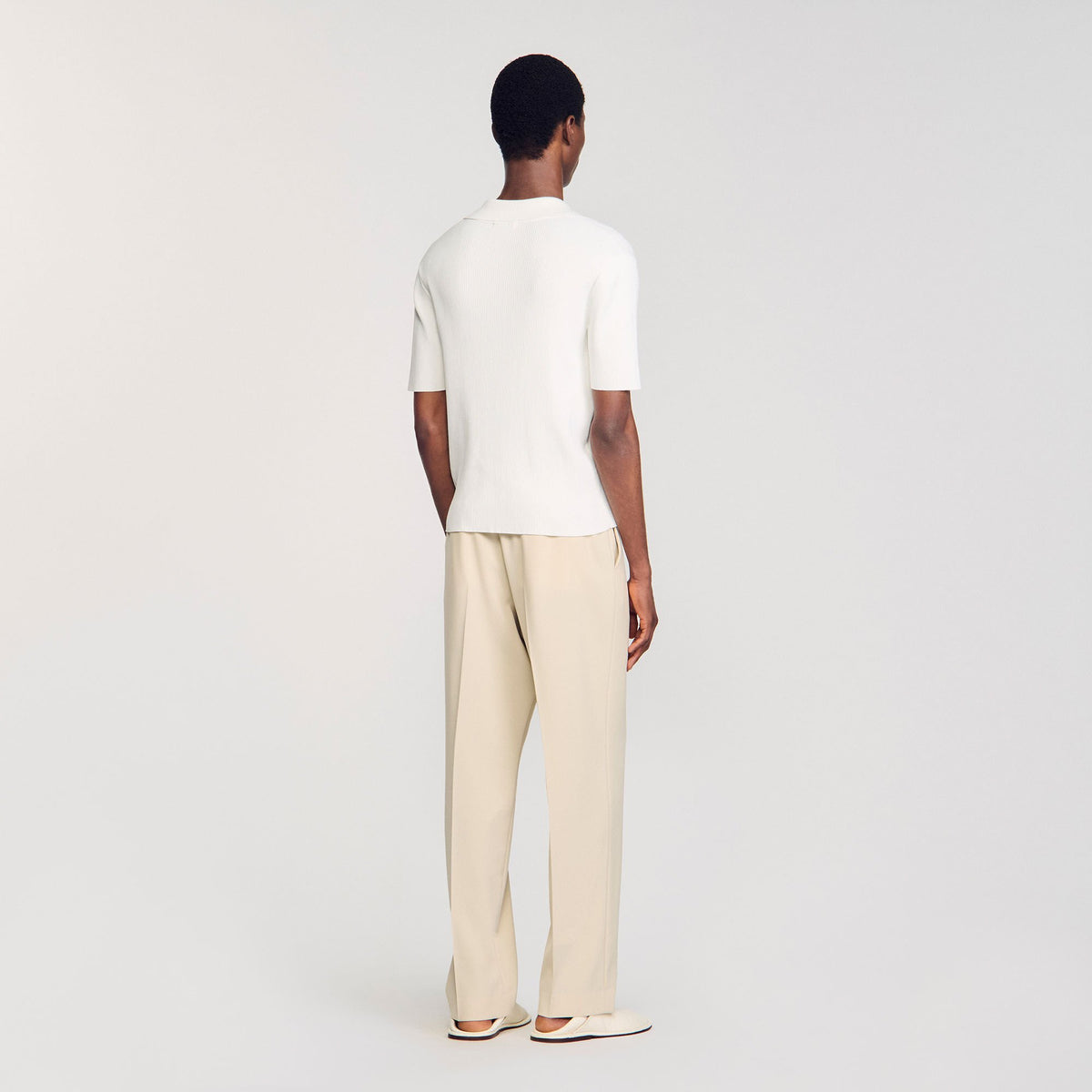 Rib knit polo shirt | Sandro