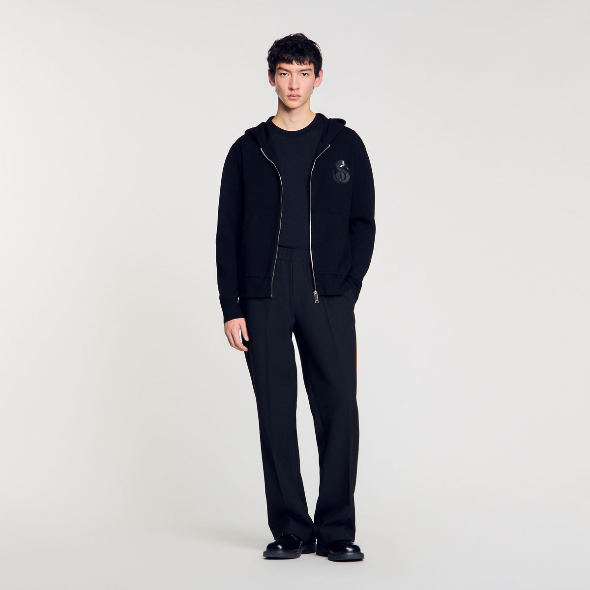 Zip-up cardigan with snake detail | Sandro