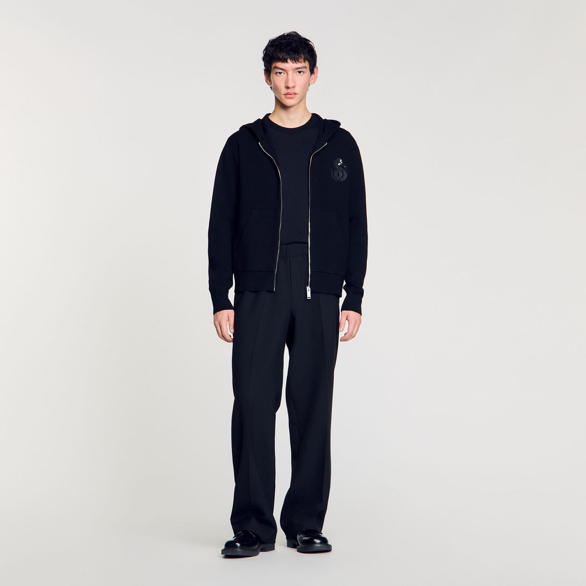 Zip-up cardigan with snake detail | Sandro