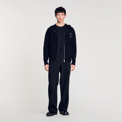 Zip-up cardigan with snake detail | Sandro