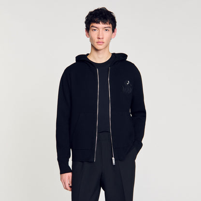 Zip-up cardigan with snake detail | Sandro