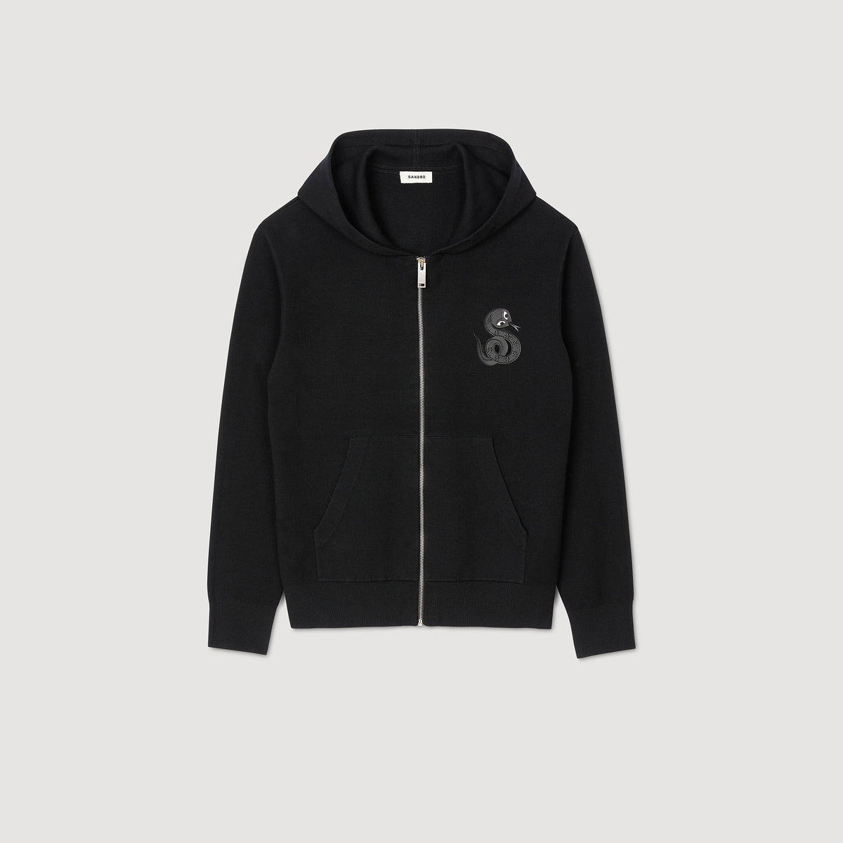 Zip-up cardigan with snake detail | Sandro