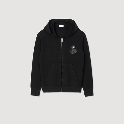 Zip-up cardigan with snake detail | Sandro