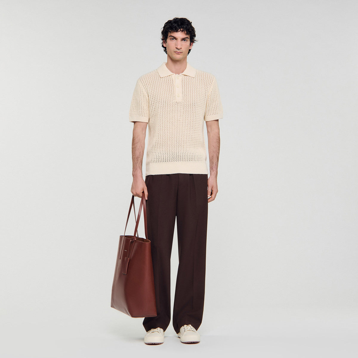 Cotton shirt with polo collar | Sandro