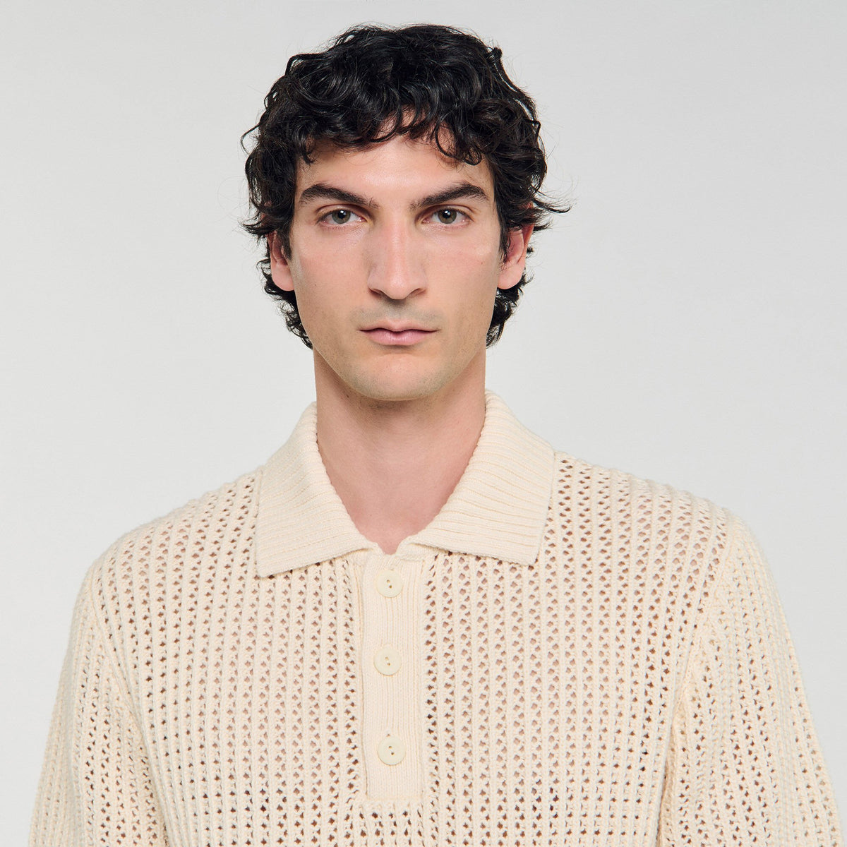 Cotton shirt with polo collar | Sandro