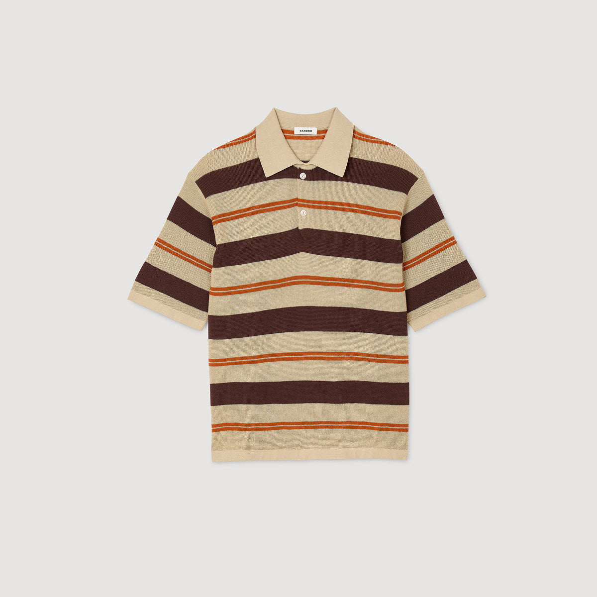 Striped knit polo shirt | Sandro