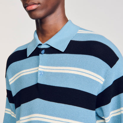Striped knit polo shirt | Sandro
