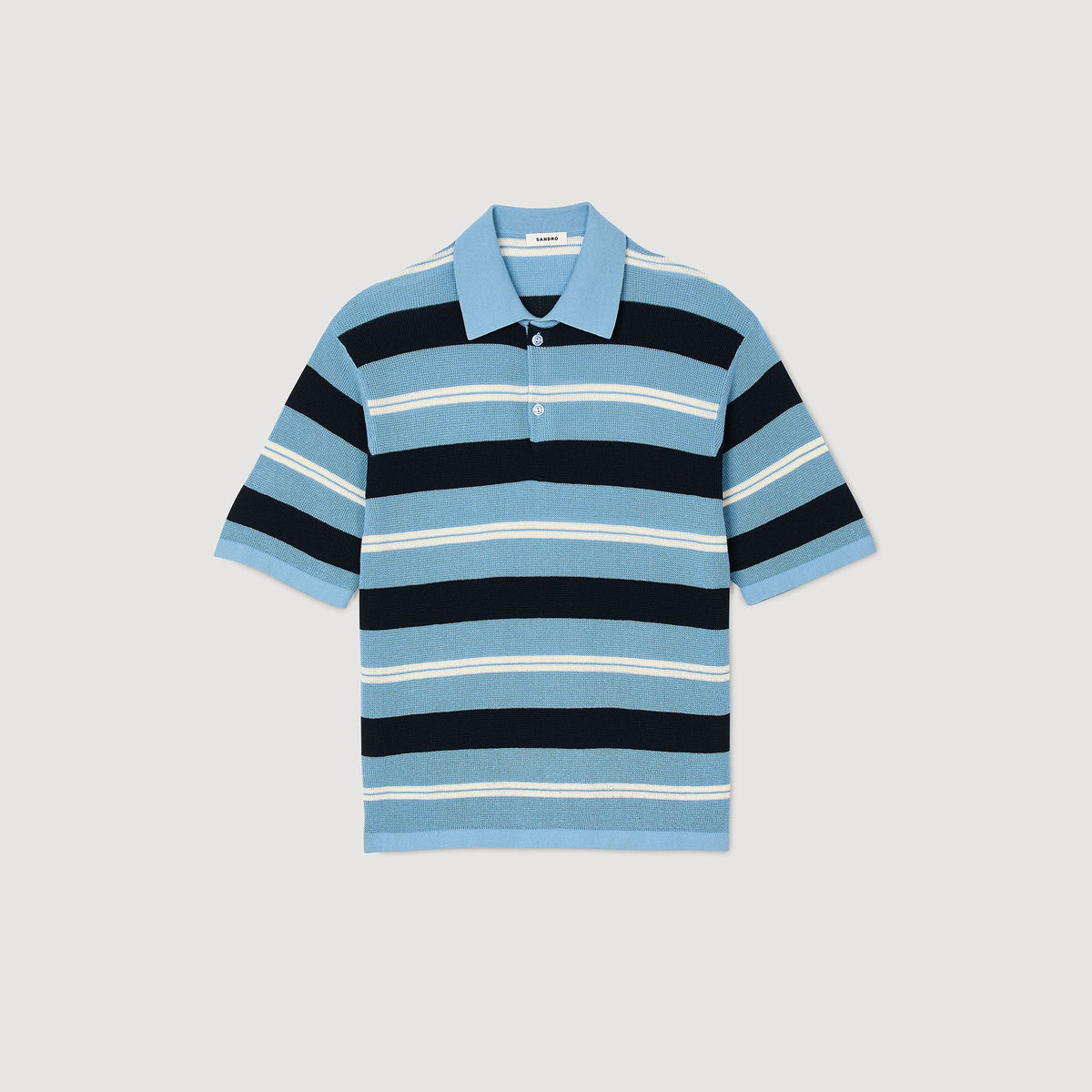 Striped knit polo shirt | Sandro