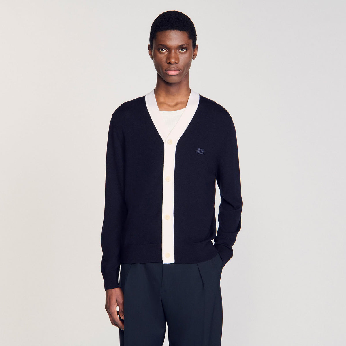 Cardigan with patches | Sandro