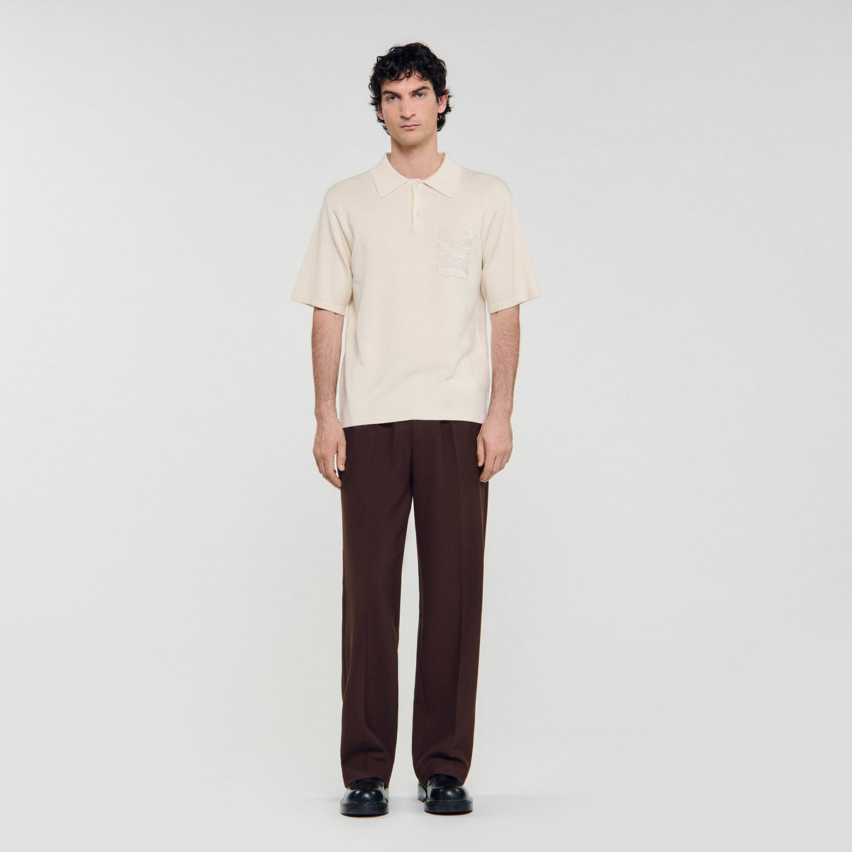 Polo with rope embroidery | Sandro