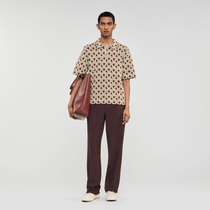 Rope jacquard cardigan shirt | Sandro