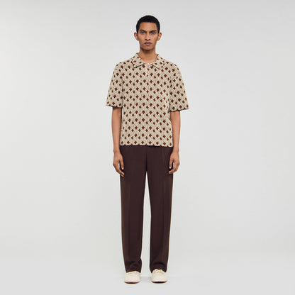 Rope jacquard cardigan shirt | Sandro