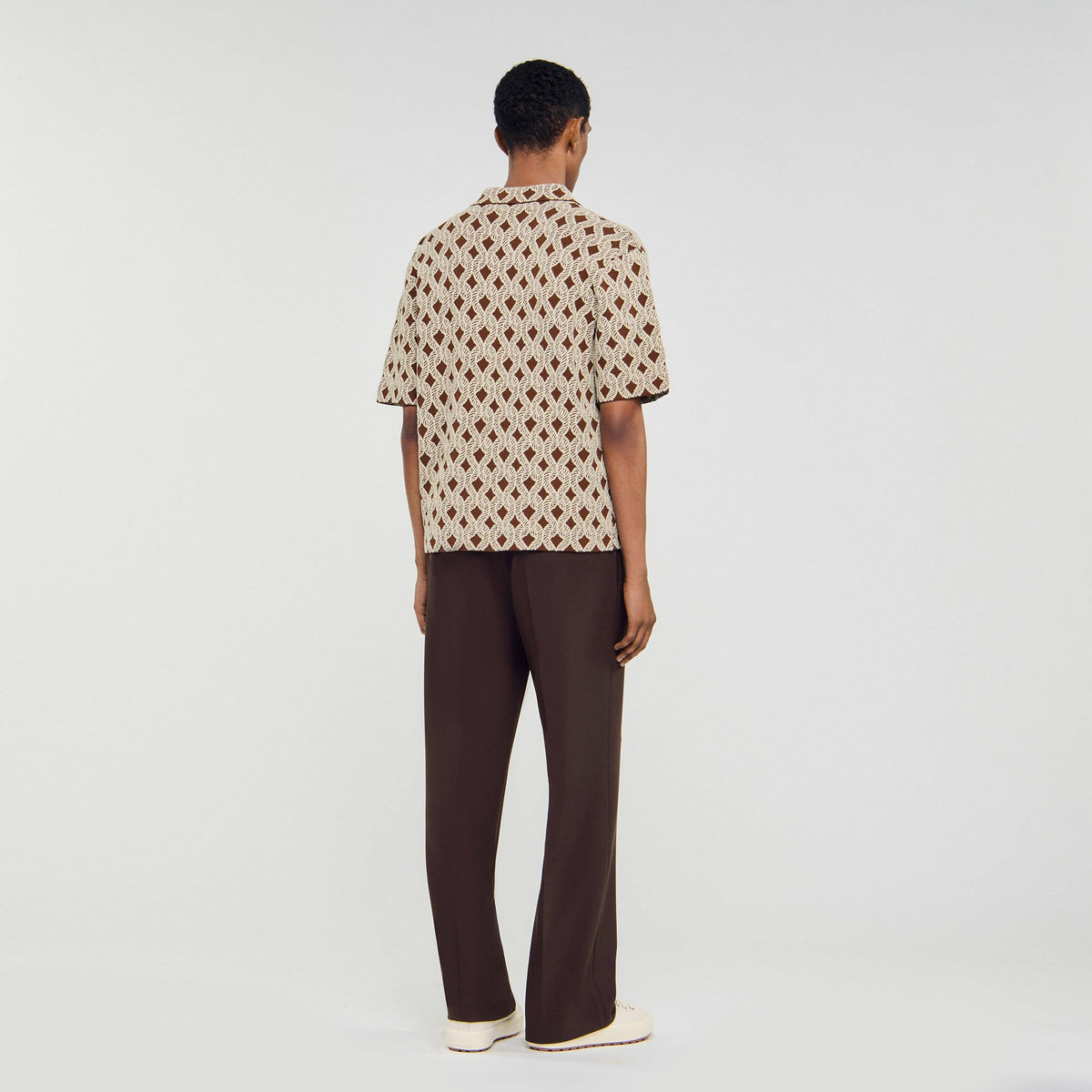 Rope jacquard cardigan shirt | Sandro