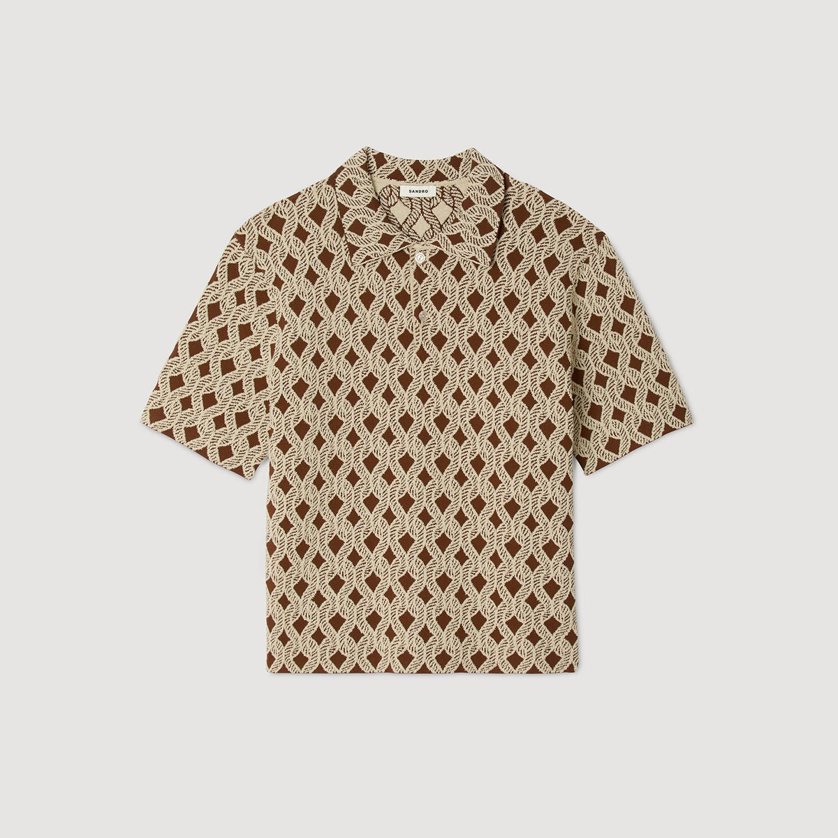 Rope jacquard cardigan shirt | Sandro