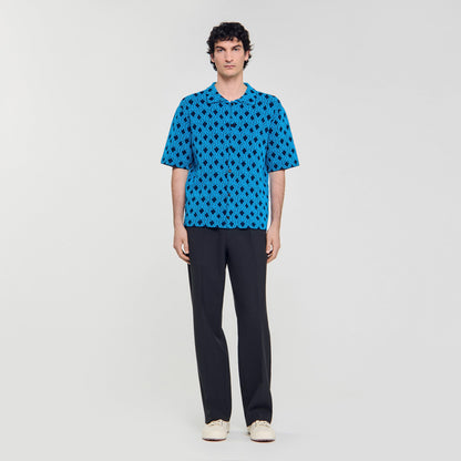 Rope jacquard cardigan shirt | Sandro