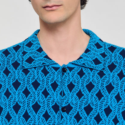 Rope jacquard cardigan shirt | Sandro