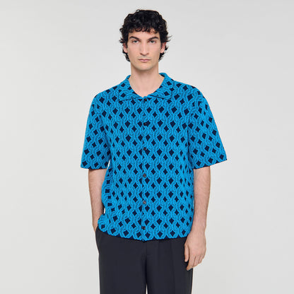 Rope jacquard cardigan shirt | Sandro
