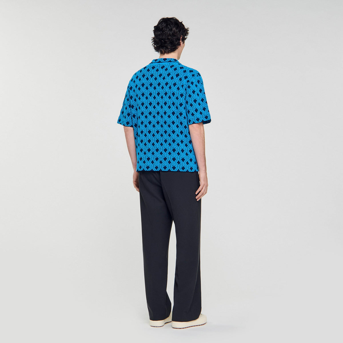 Rope jacquard cardigan shirt | Sandro